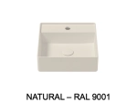 Vasque lavabo design carré, à poser, Couleur blanc mat, Finition lisse, Solid-Surface, Taille : 36 x 36 x 10,5 cm - Stock disponible ! LIVRAISON OFFERTE
